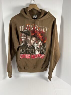 Travis Scott Utopia Circus Maximus Tour Hoodie Brown Mens S Graphic Sweatshirt